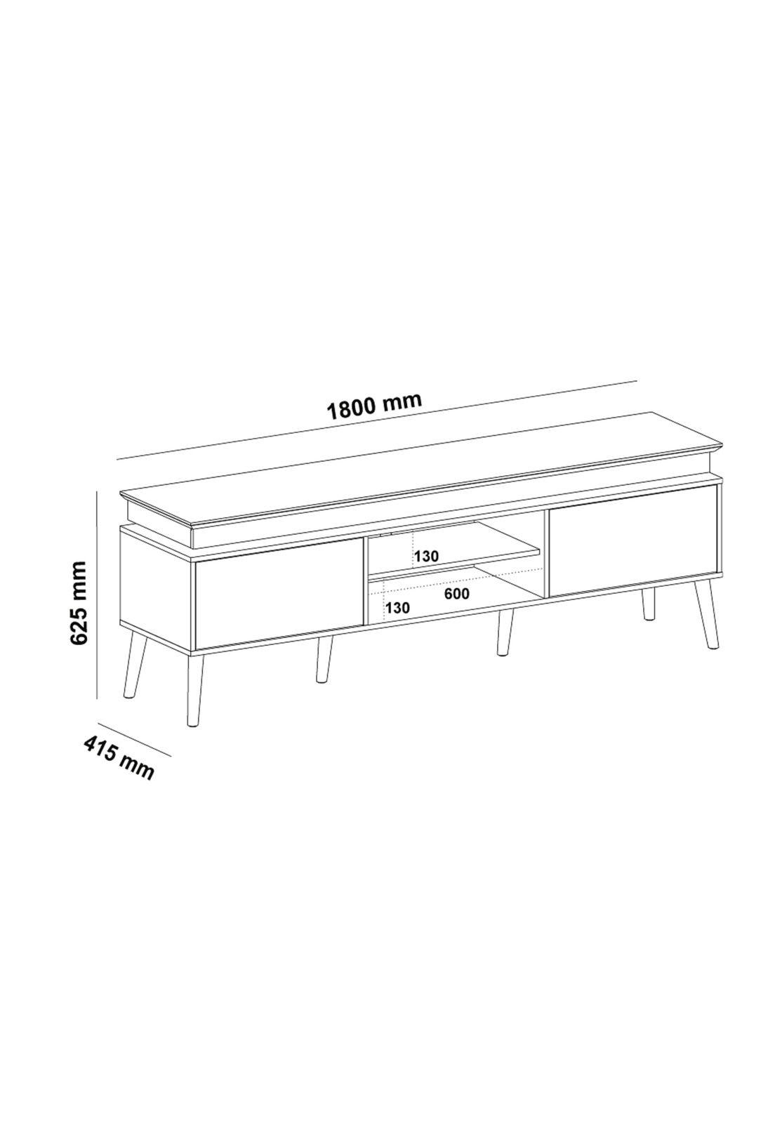 Rack TV 75" Luz LED Lumina Café y Beige-3