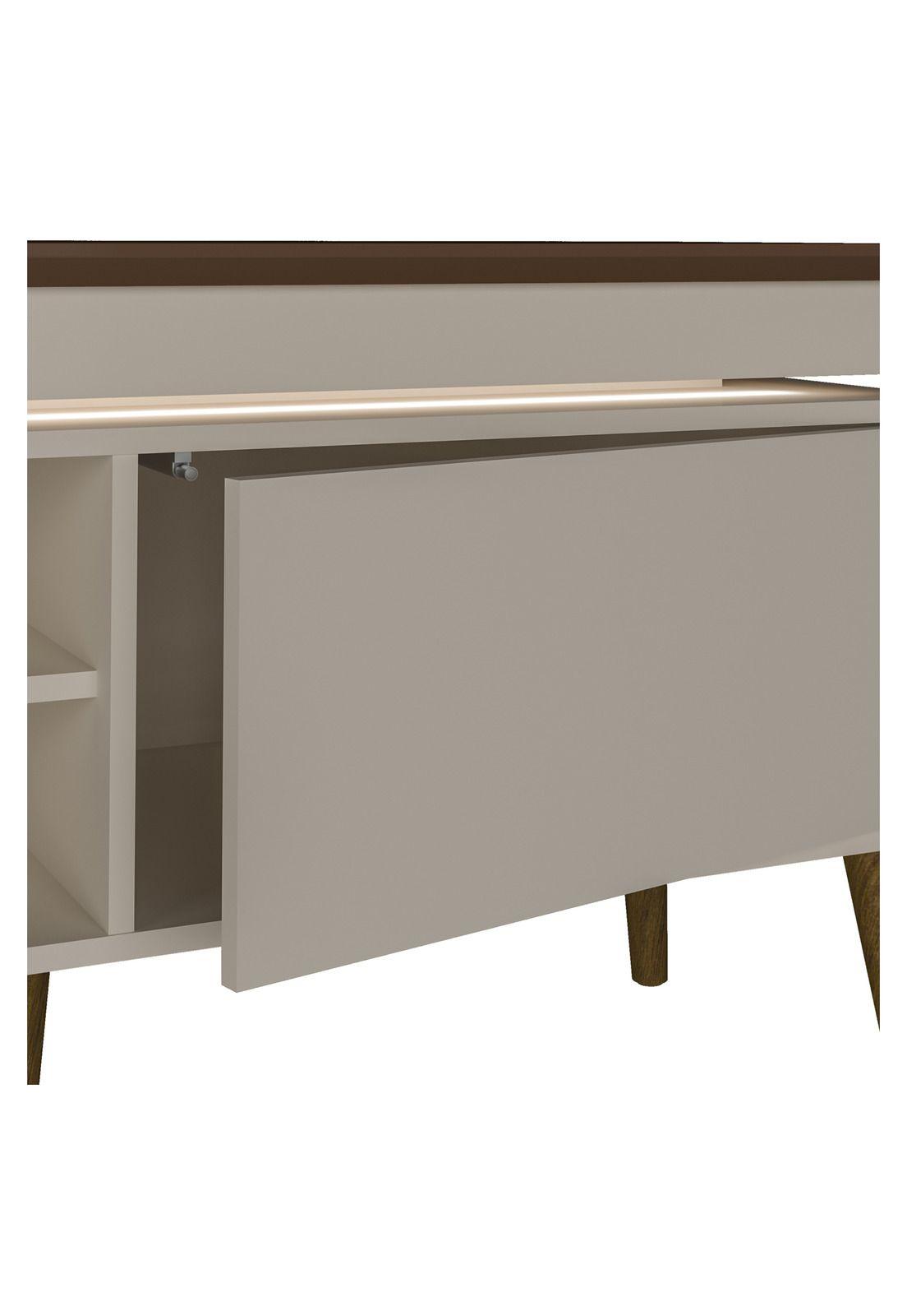 Rack TV 75" Luz LED Lumina Café y Beige-5