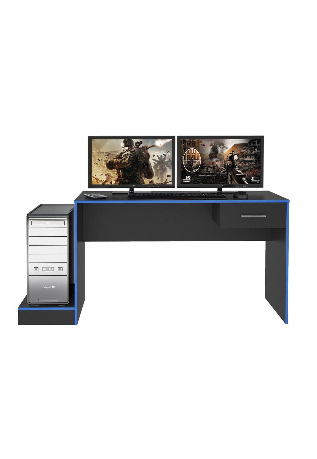 Escritorio Gamer Negro-Azul-0
