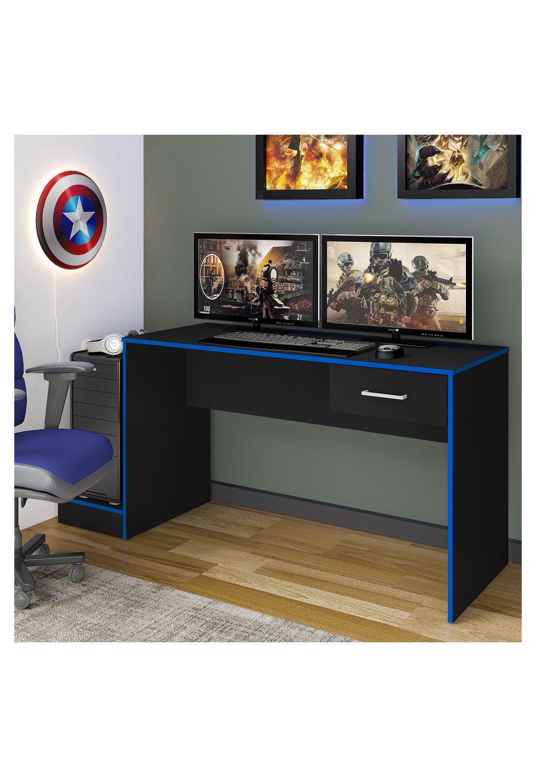 Escritorio Gamer Negro-Azul-1