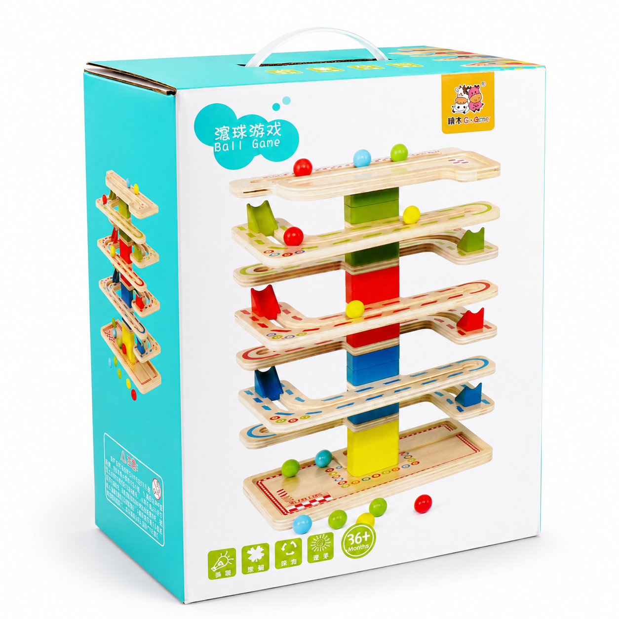 Juguete Madera Niños Set Infantil Pista Laberinto Pelotas Vkids - Laberinto-1