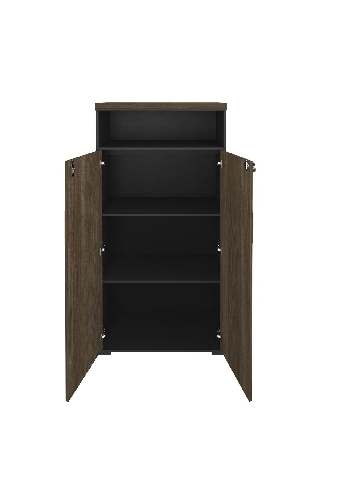 Estante Organizador Oficina Negro con Café-3