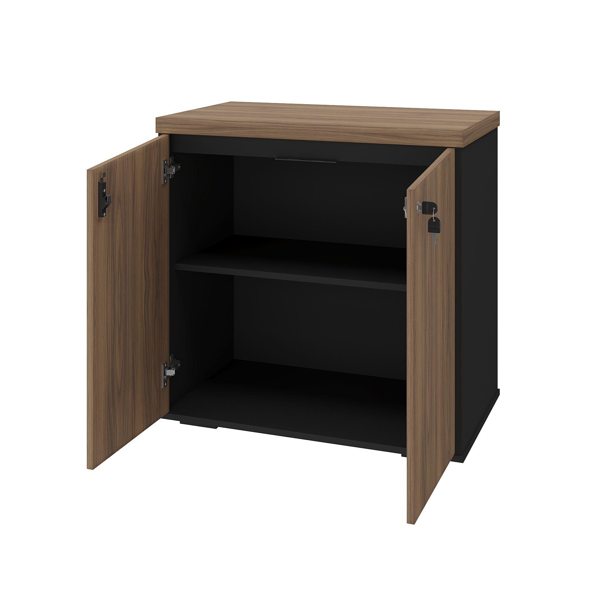 Estante Oficina 2 Puertas con Llave Café-4