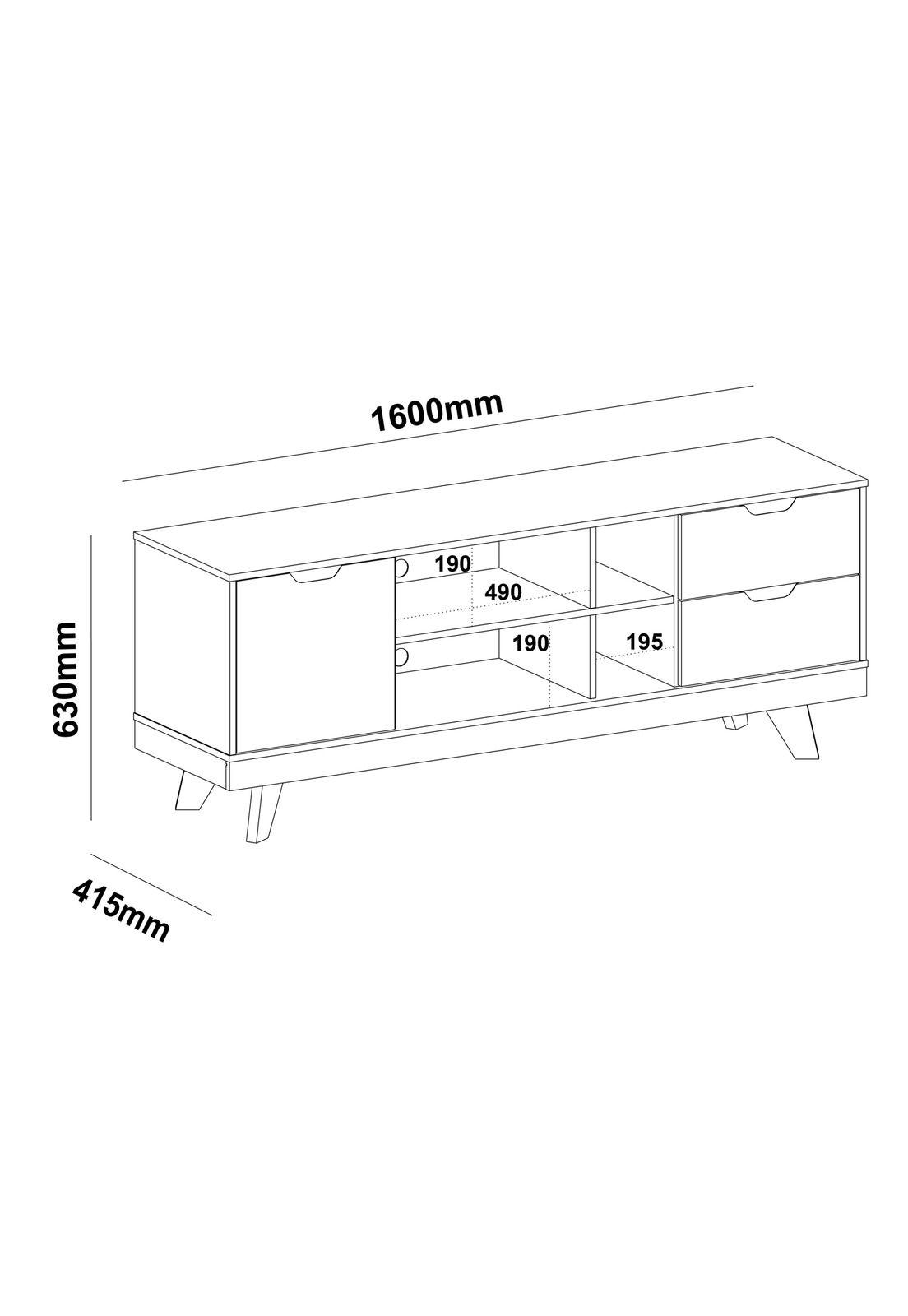 Rack TV 65" Michigan Beige y Café Oscuro-2