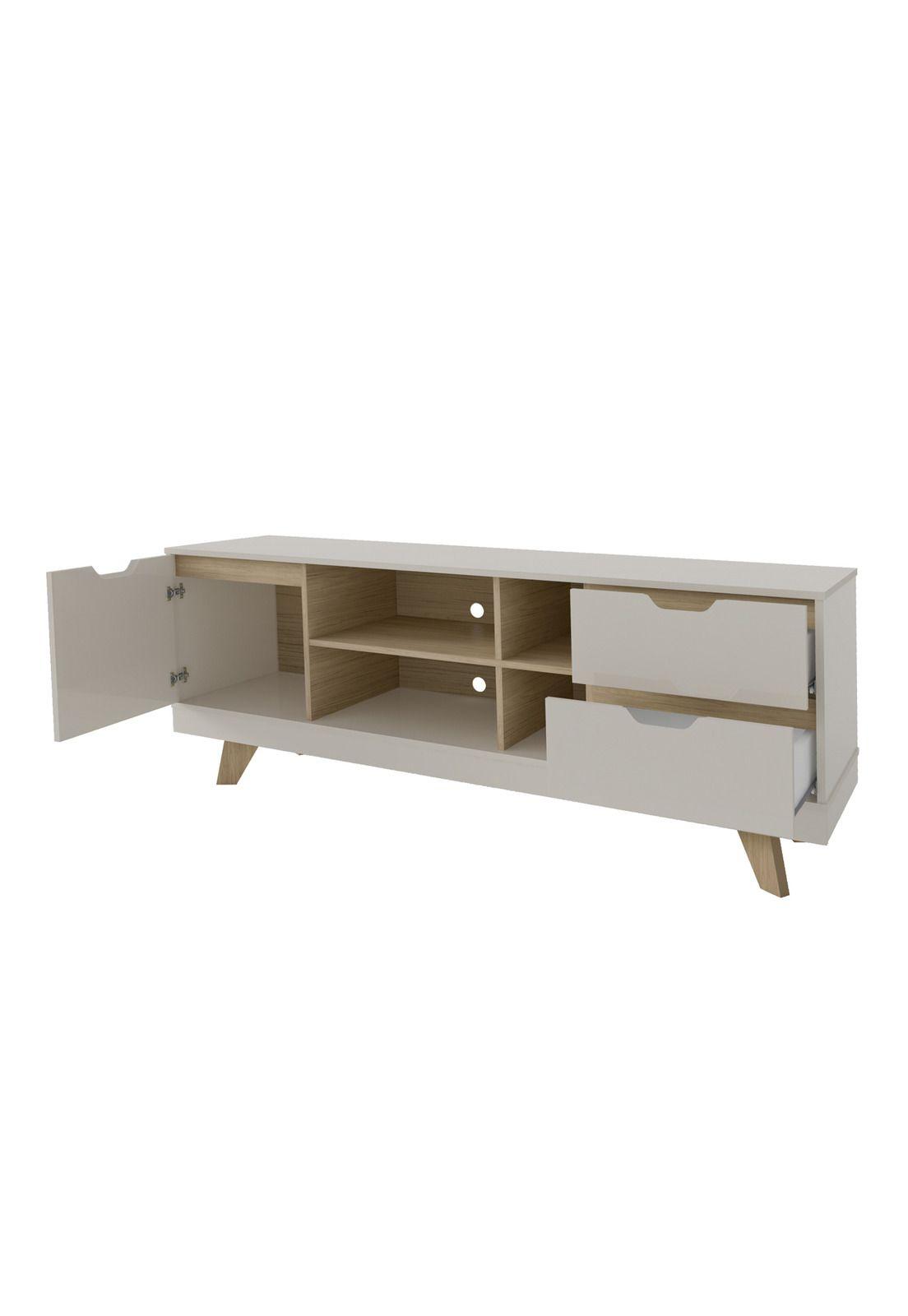 Rack TV 65" Michigan Beige y Café Oscuro-3