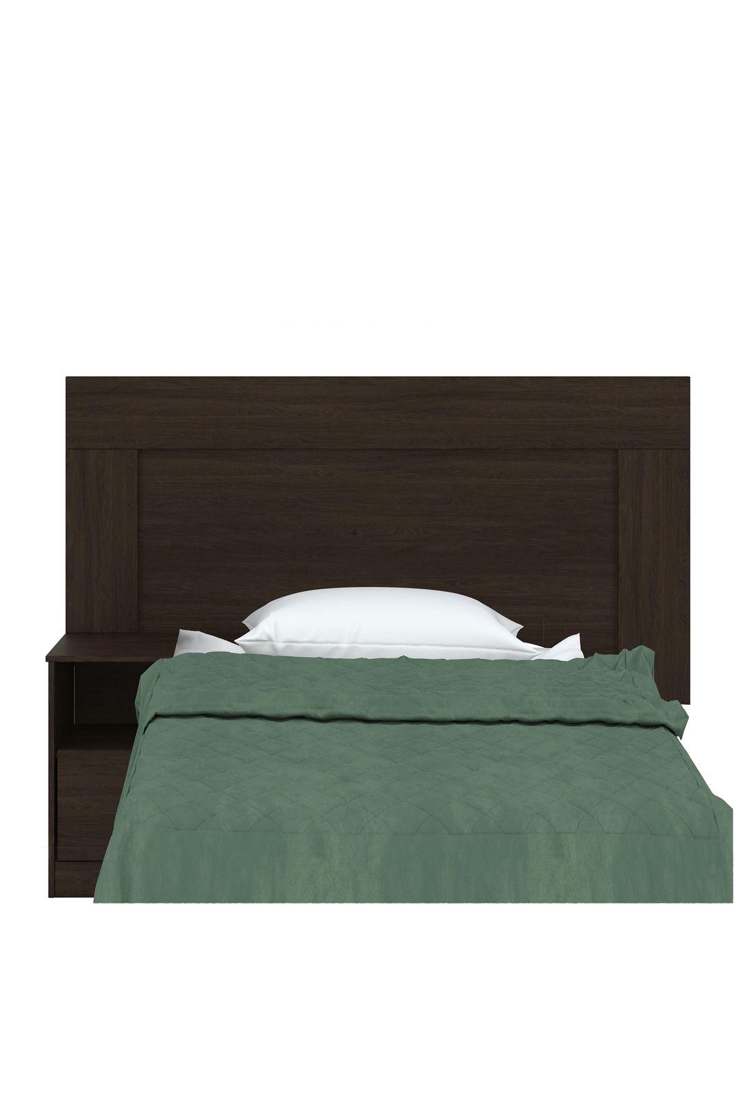 Respaldo de Cama 1 Plaza Set 1 Velador Niño Café Oscuro-2