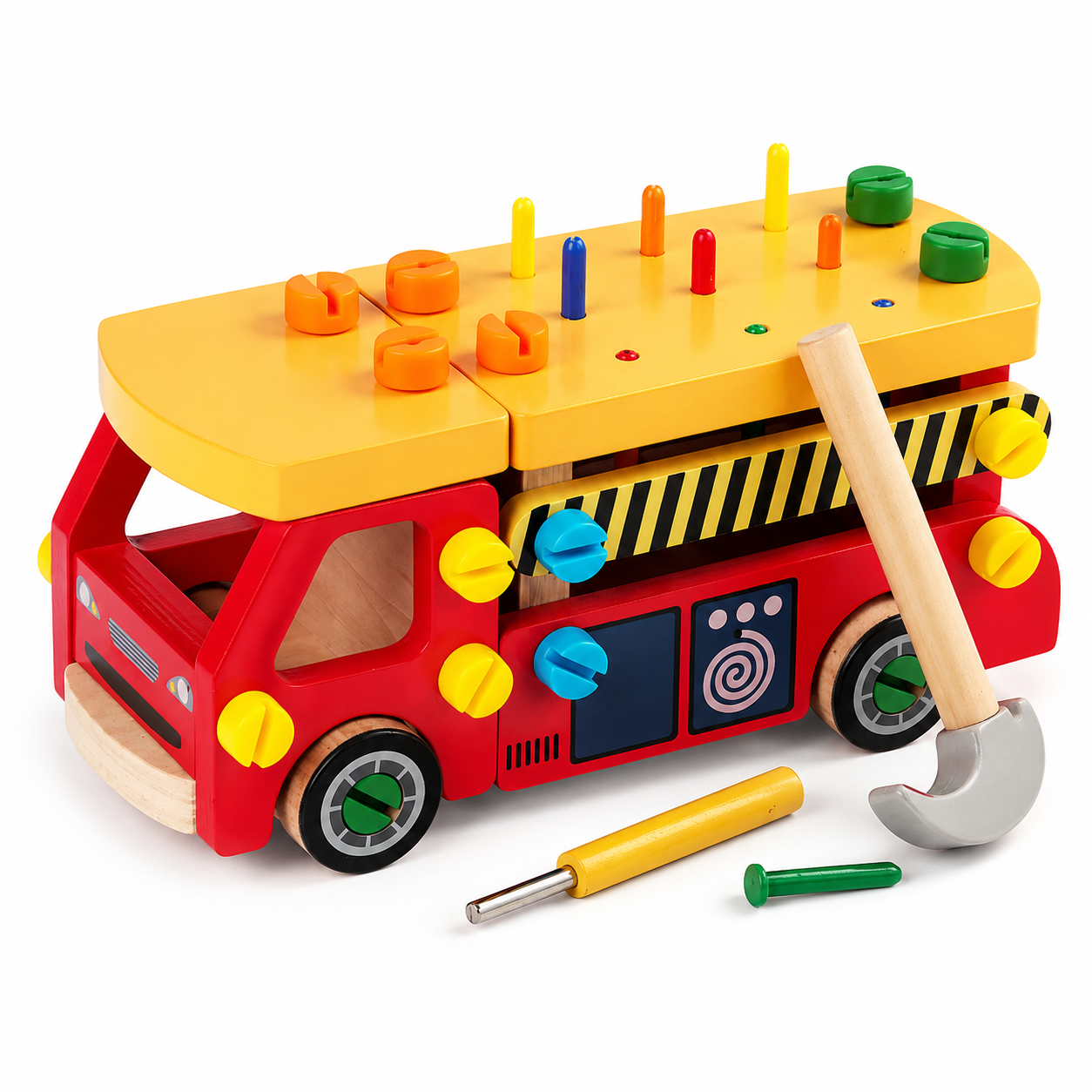 Juego Aprendizaje Motricidad Fina Niños Camion Herramientas Mutlicolor-0