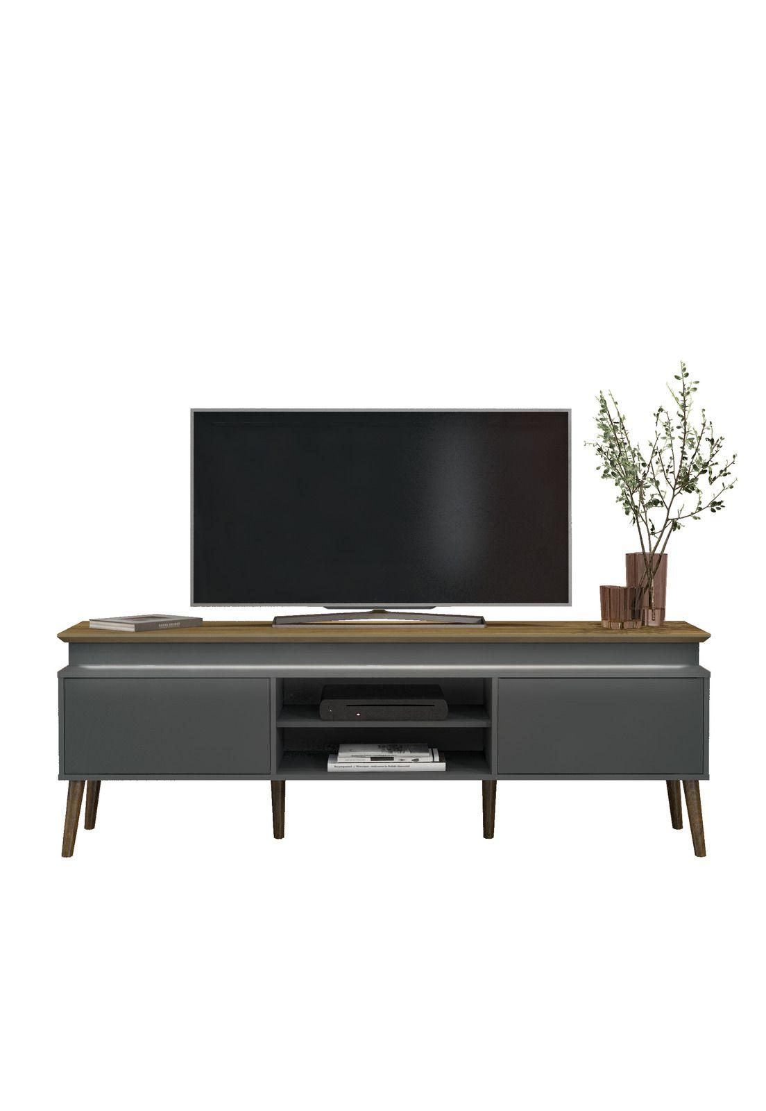 Rack TV 75" Luz LED Lumina Café y Grafito-0