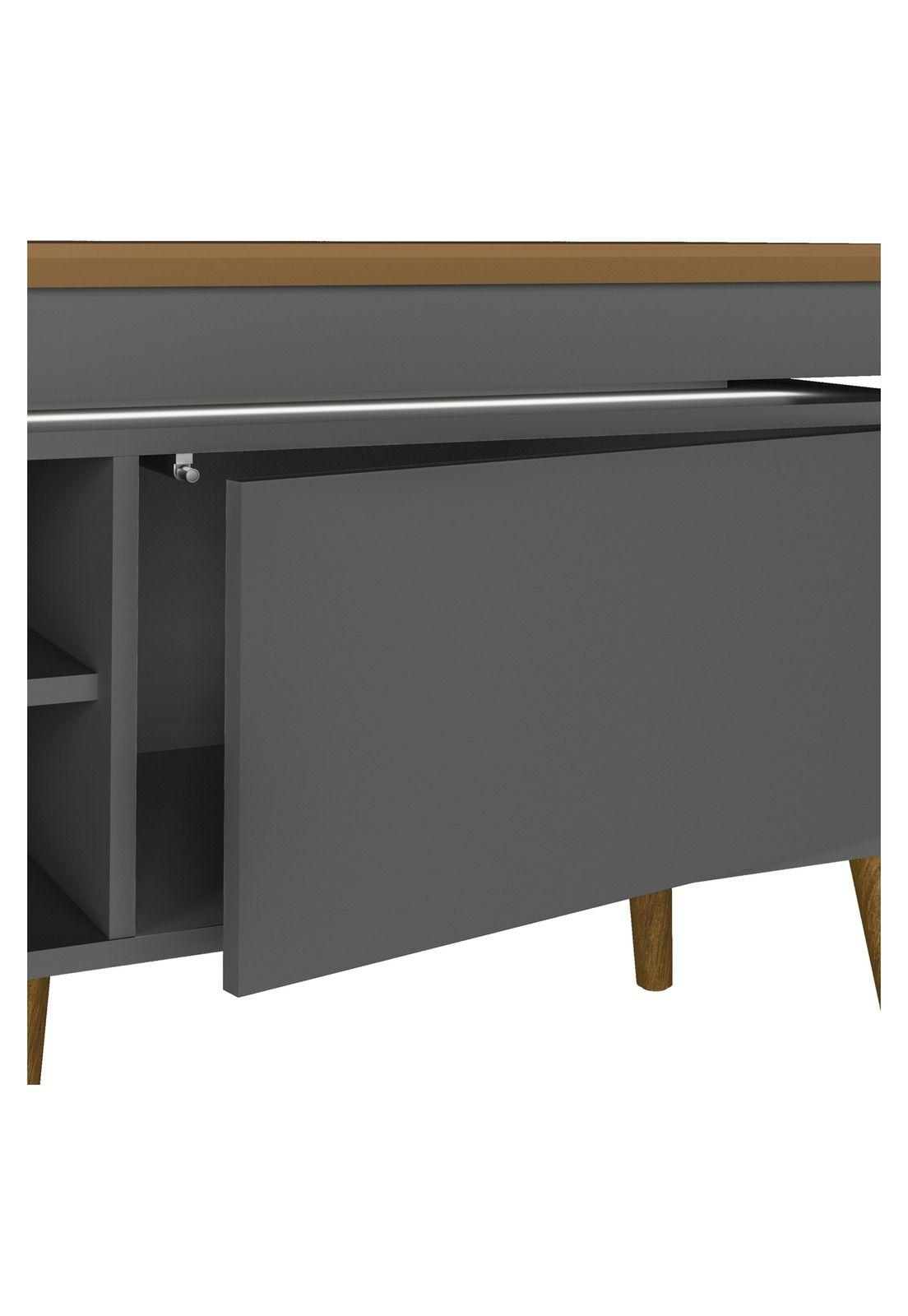 Rack TV 75" Luz LED Lumina Café y Grafito-5