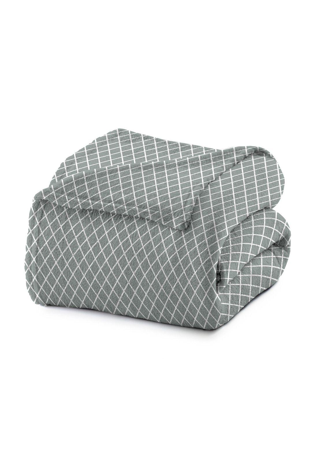 Frazada Microfibra Chess Cama King Verde Agua-0