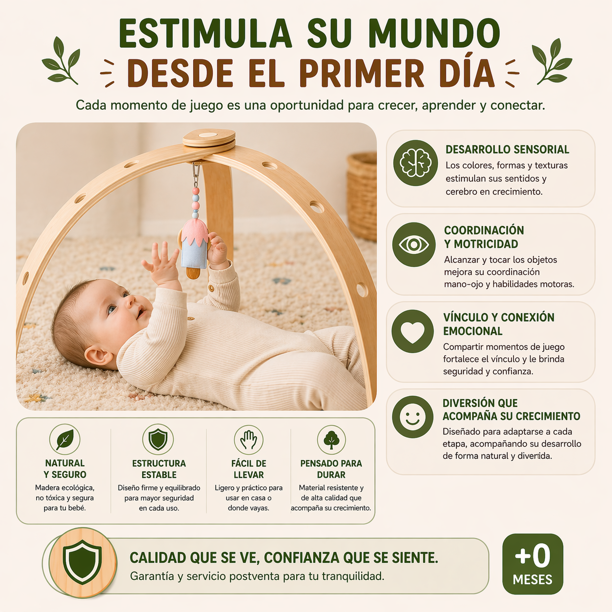 Centro Actividades Bebes Arco Montessori Madera Armable Vkids - Arco-1