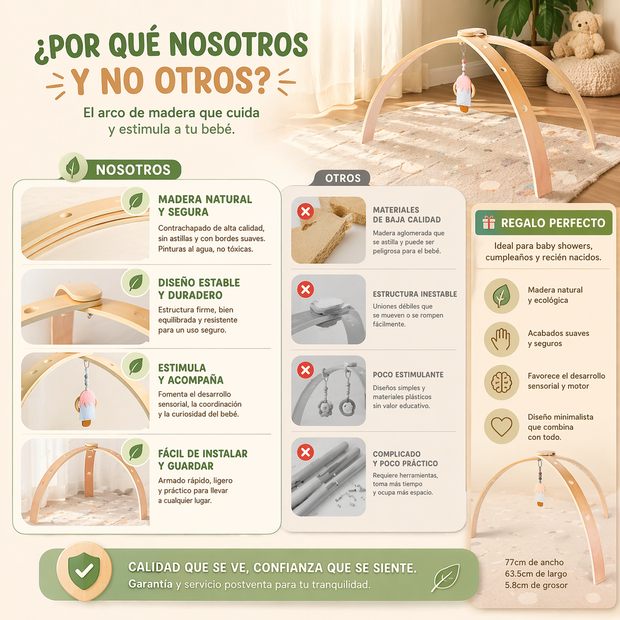 Centro Actividades Bebes Arco Montessori Madera Armable Vkids - Arco-4