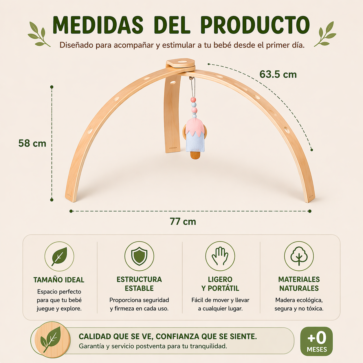 Centro Actividades Bebes Arco Montessori Madera Armable Vkids - Arco-5