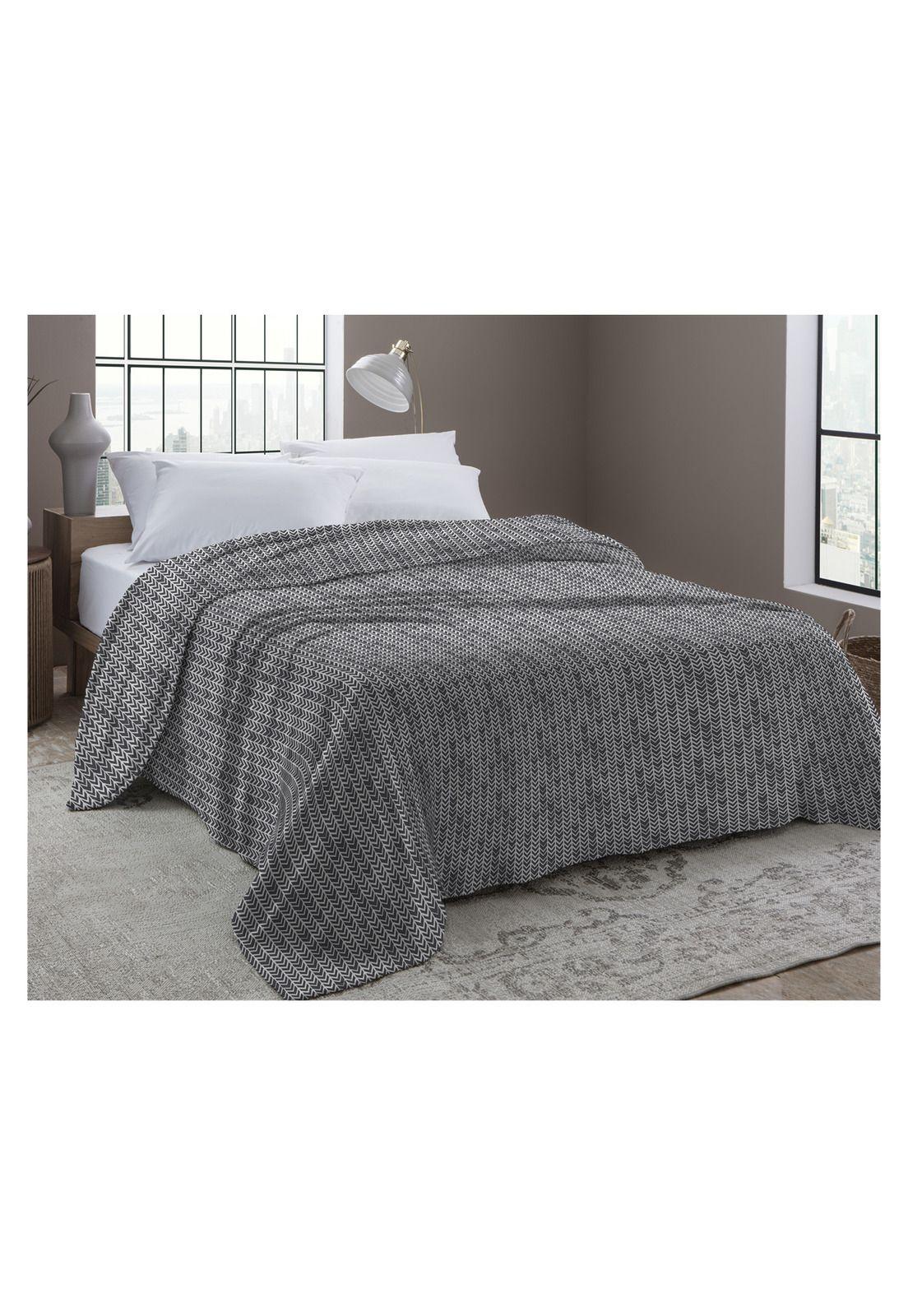 Frazada Microfibra Setas 2 Plazas Queen Grafito-1