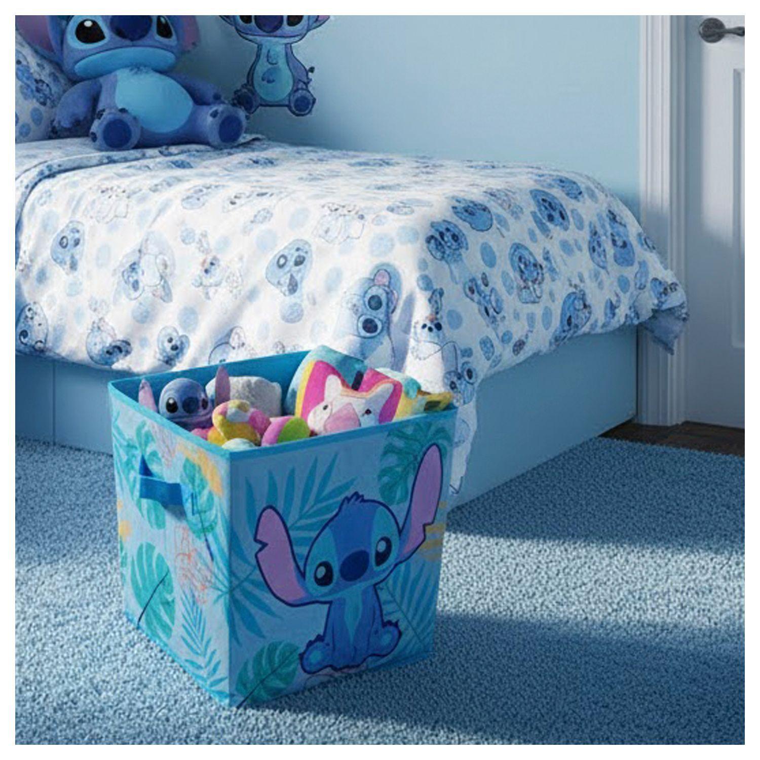 Caja Organizadora Tela Stitch Disney Juguetes Niño Celeste 30x30 cm-1