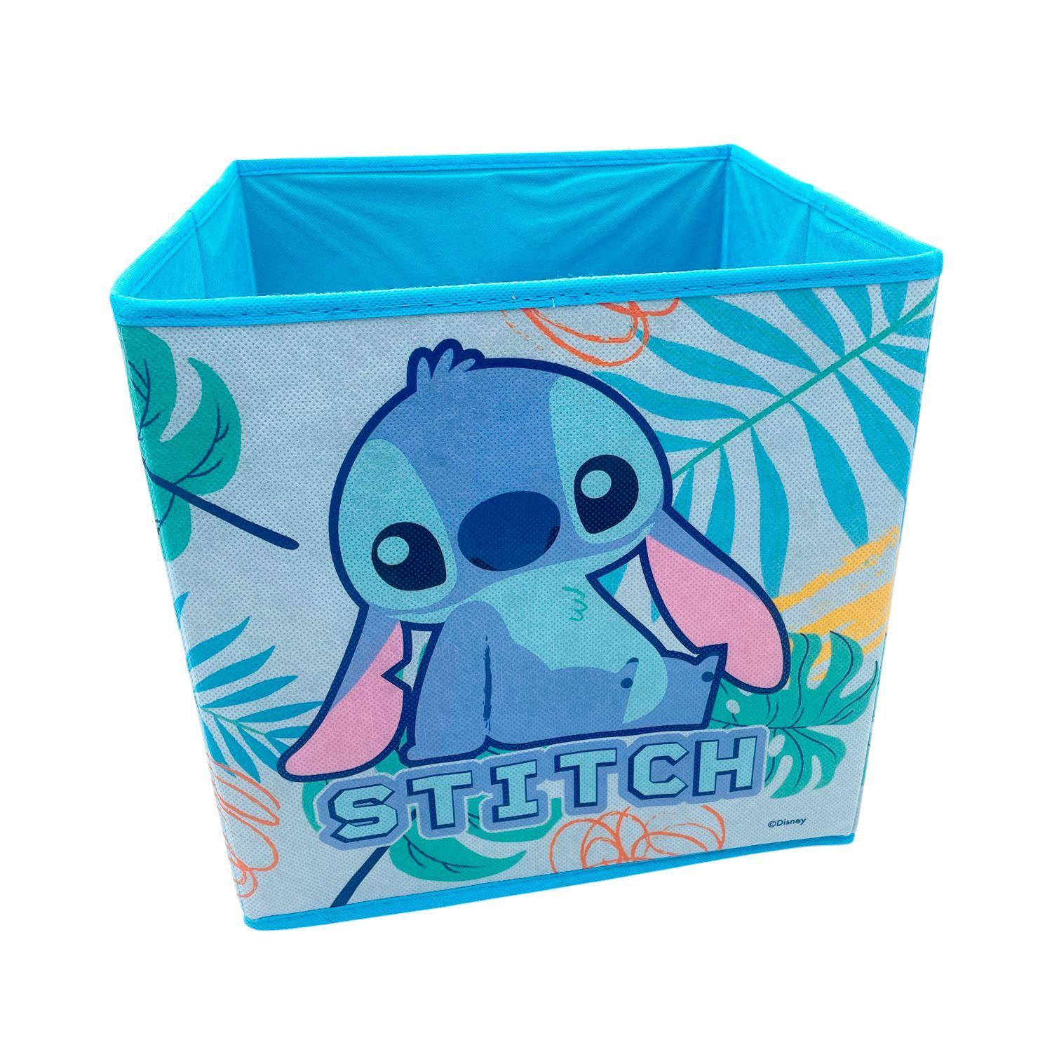 Caja Organizadora Tela Stitch Disney Juguetes Niño Celeste 30x30 cm-2