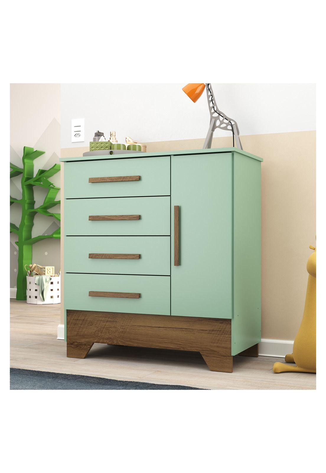 Cómoda Infantil  Verde Menta-1