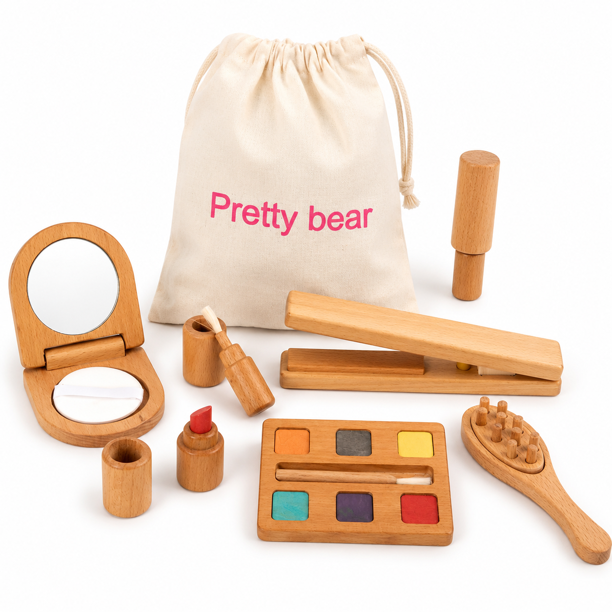 Juego Didactico Niña Set Maquillaje Madera Roles Infantil Vkids-0