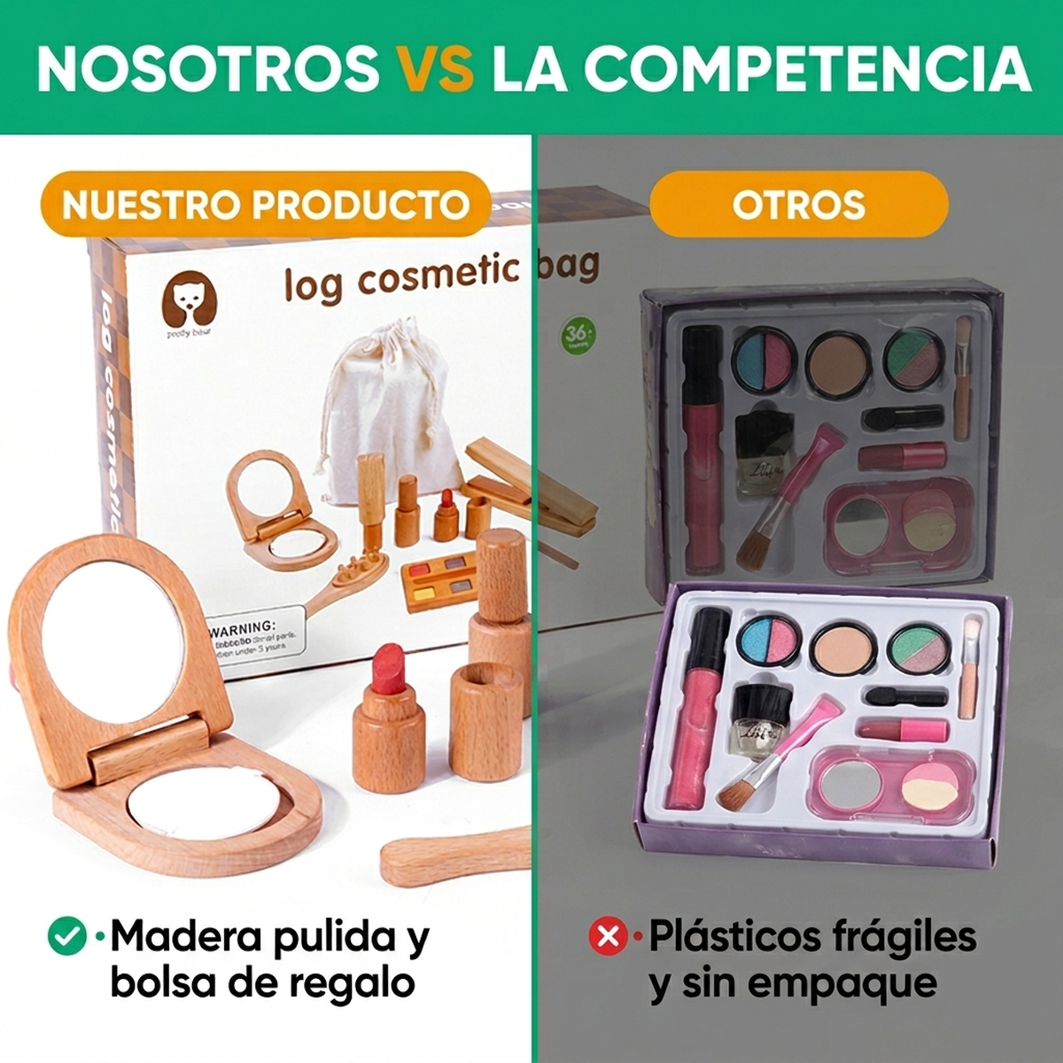 Juego Didactico Niña Set Maquillaje Madera Roles Infantil Vkids-4
