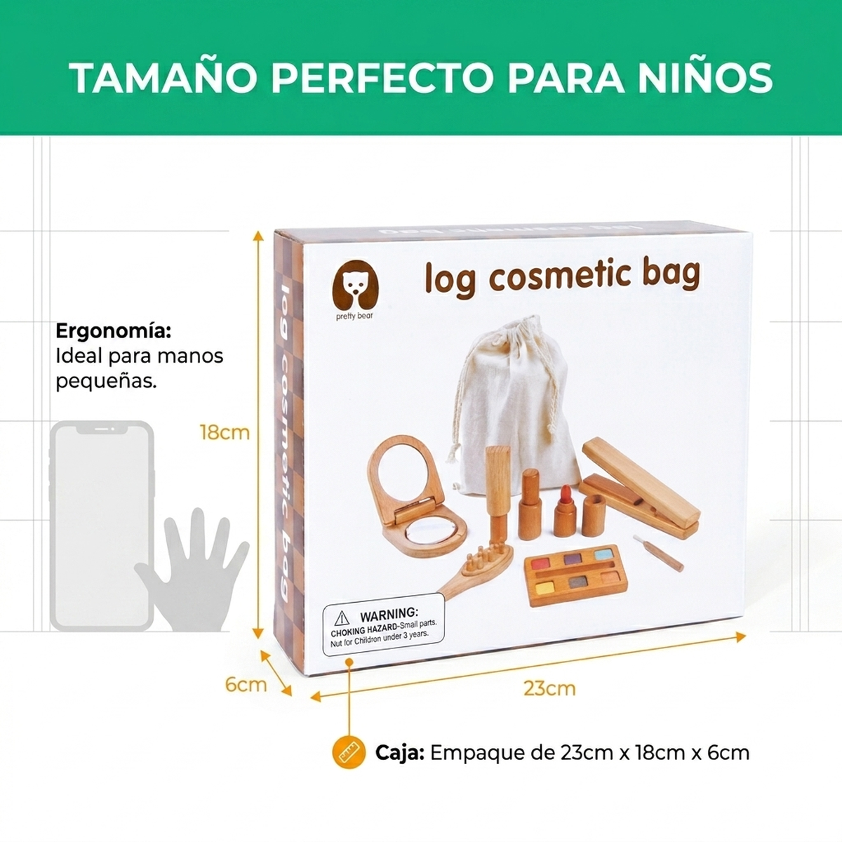 Juego Didactico Niña Set Maquillaje Madera Roles Infantil Vkids-5