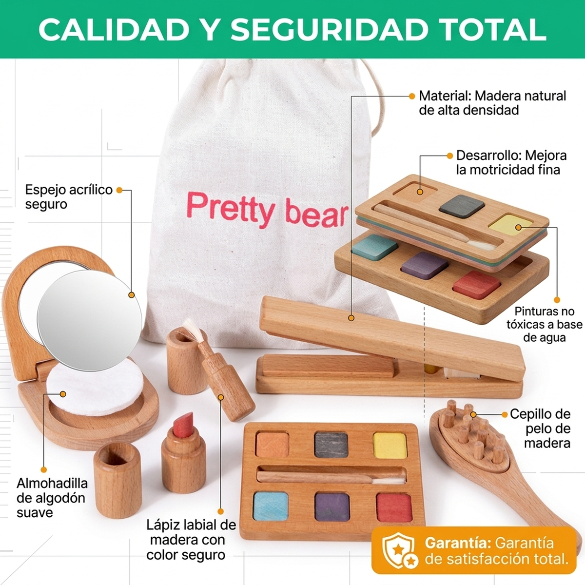 Juego Didactico Niña Set Maquillaje Madera Roles Infantil Vkids-8