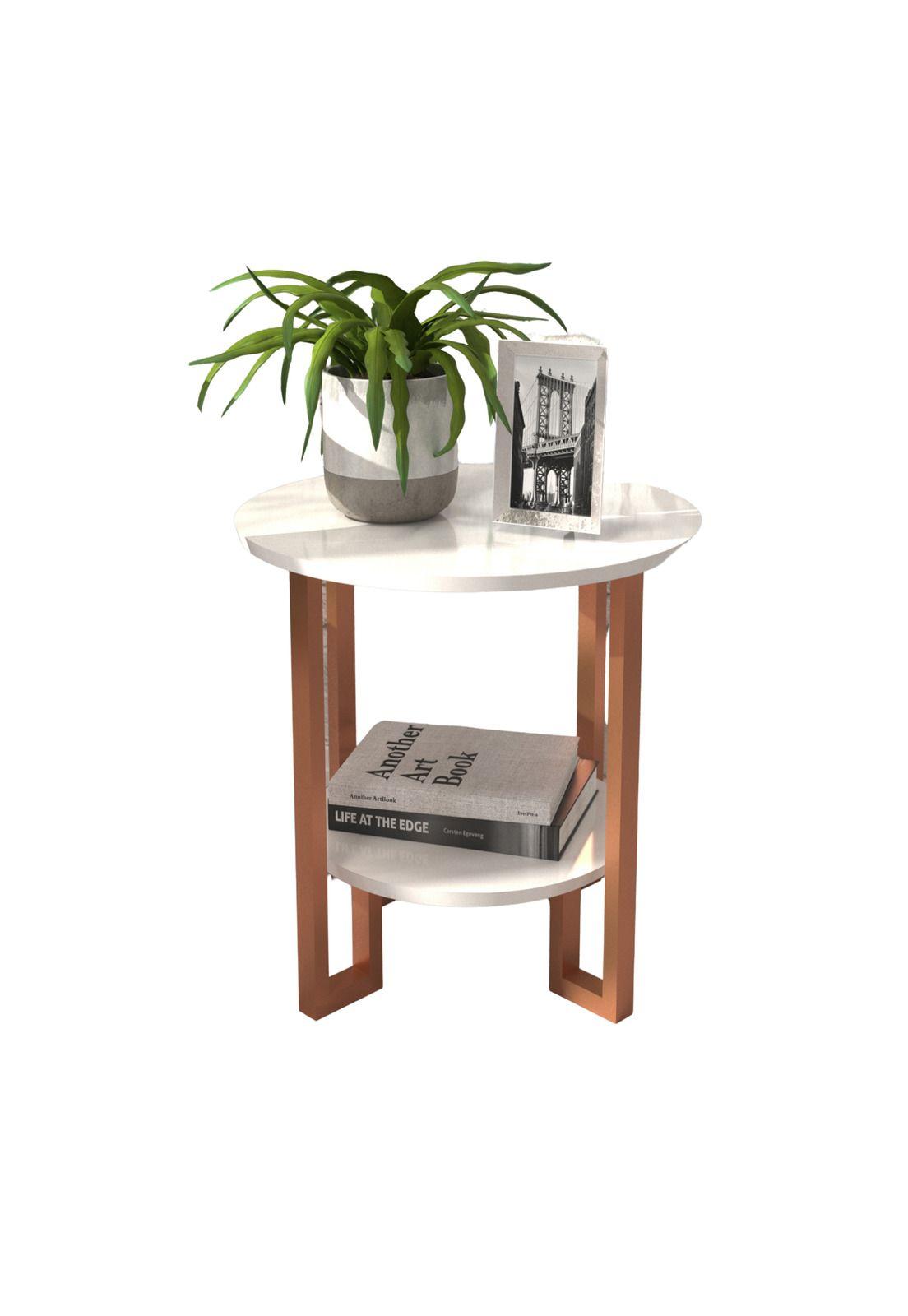 Mesa Lateral Felini Metal Blanca-0
