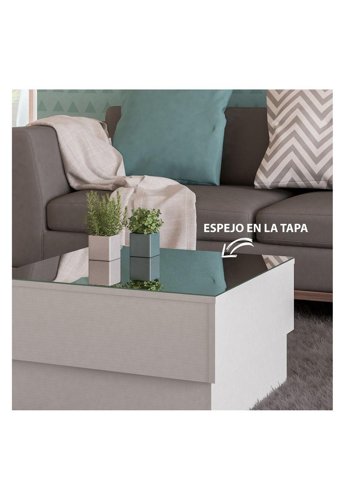 Mesa de Centro Paratti Espejo Blanca-4