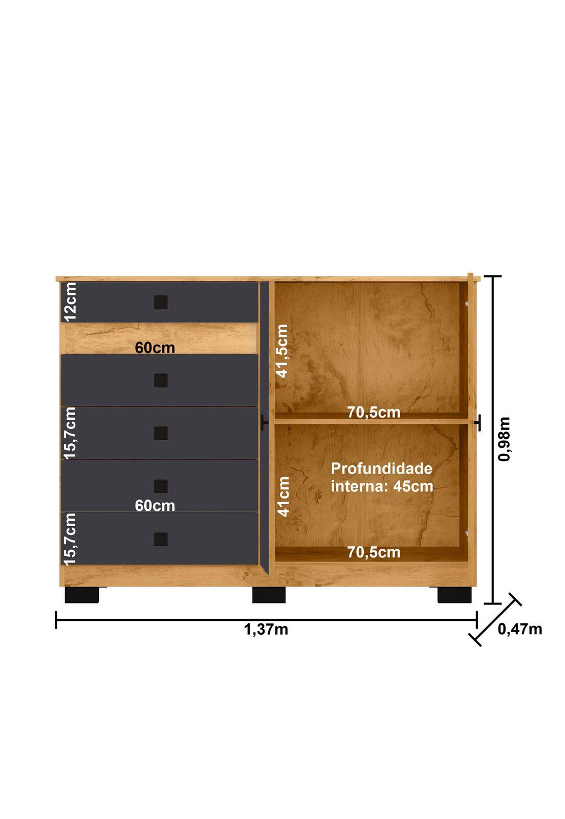 Cómoda Verona Bicolor Grafito-4
