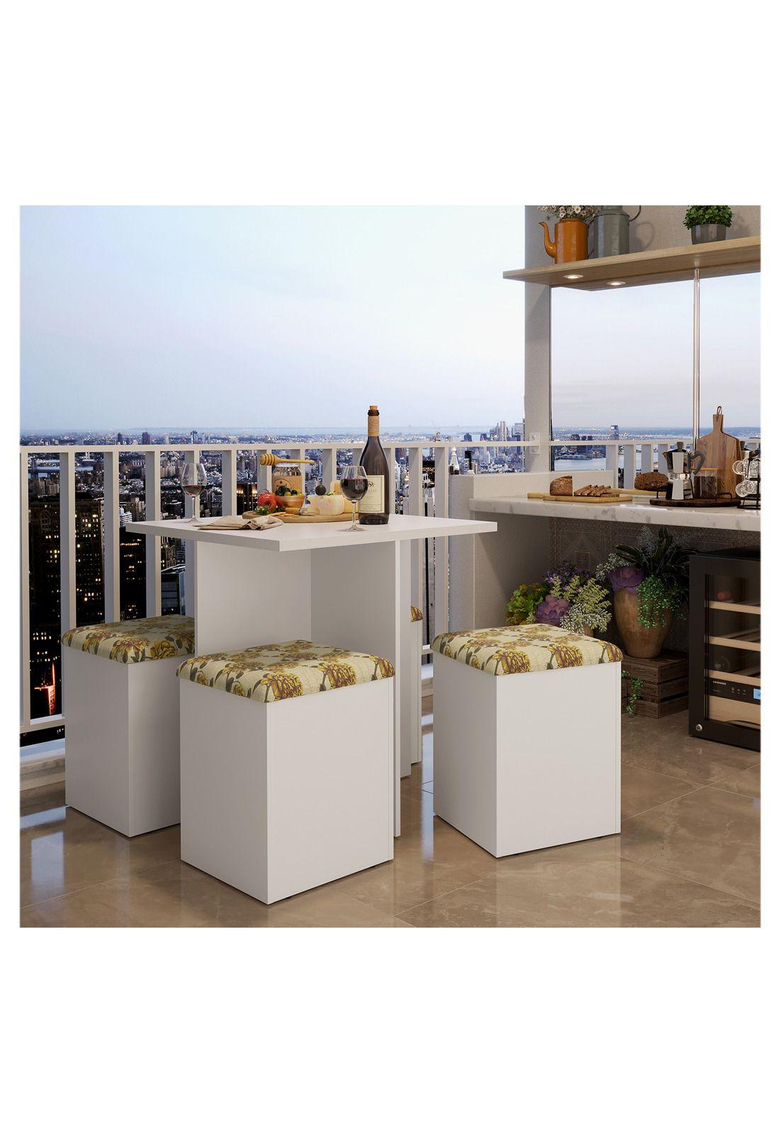 Juego de Comedor Palma 4 Puestos Blanco-1