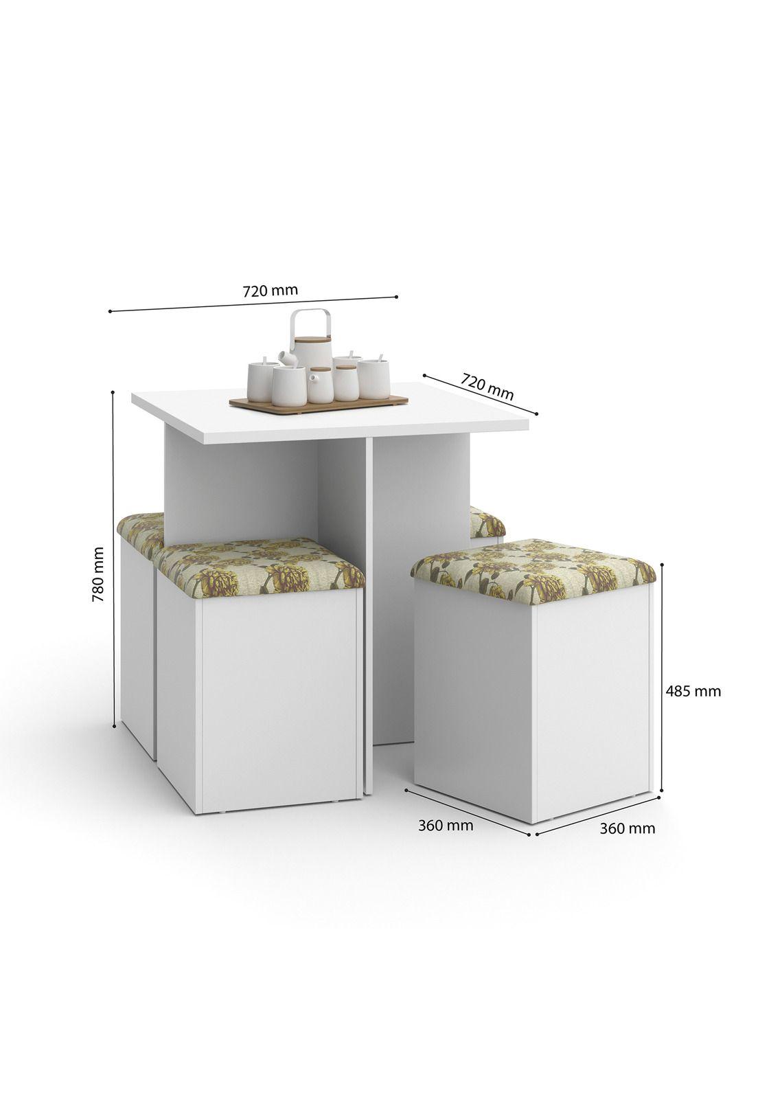 Juego de Comedor Palma 4 Puestos Blanco-2
