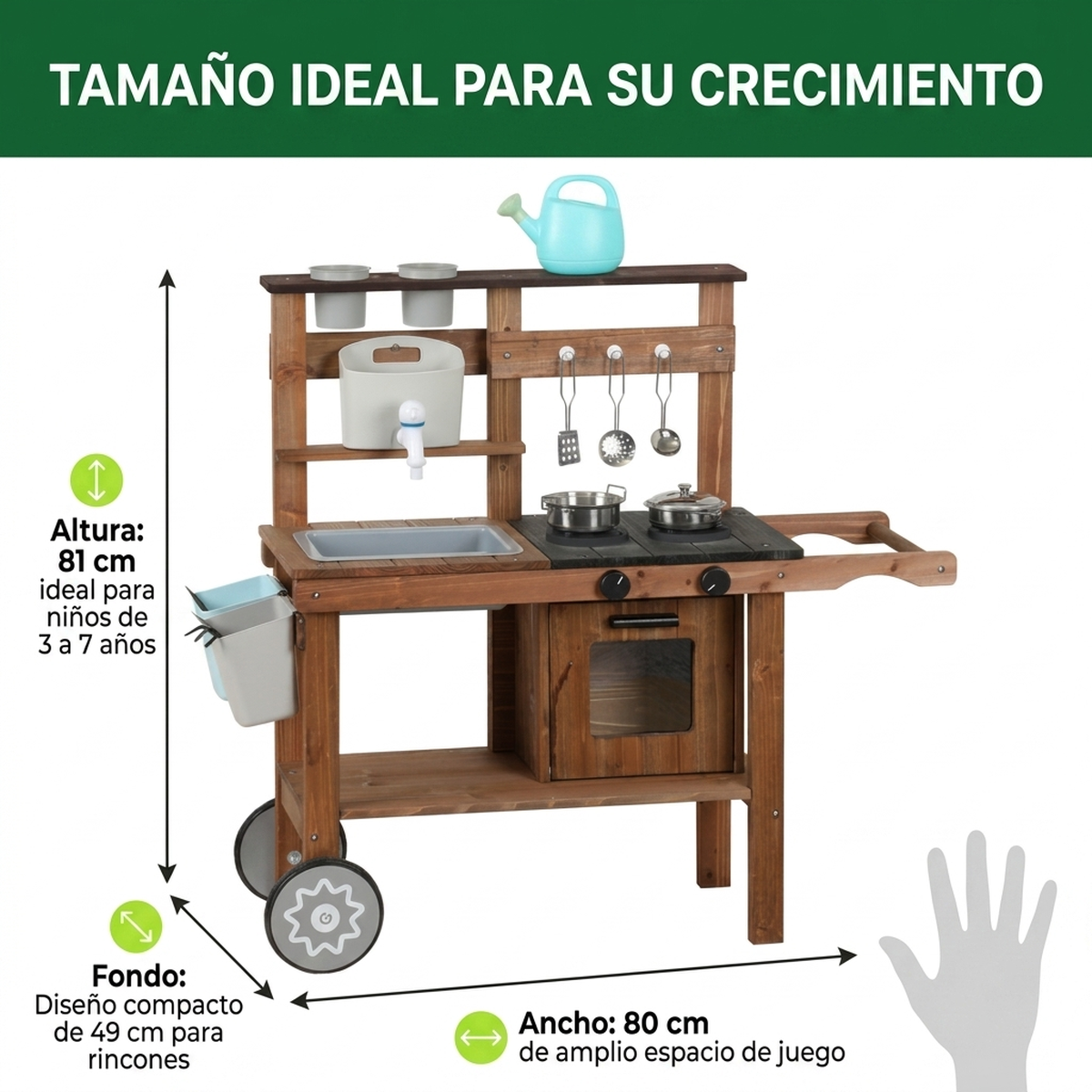 Cocina Juguete Madera Niños Juego Didactico Horno Infantil Café-5