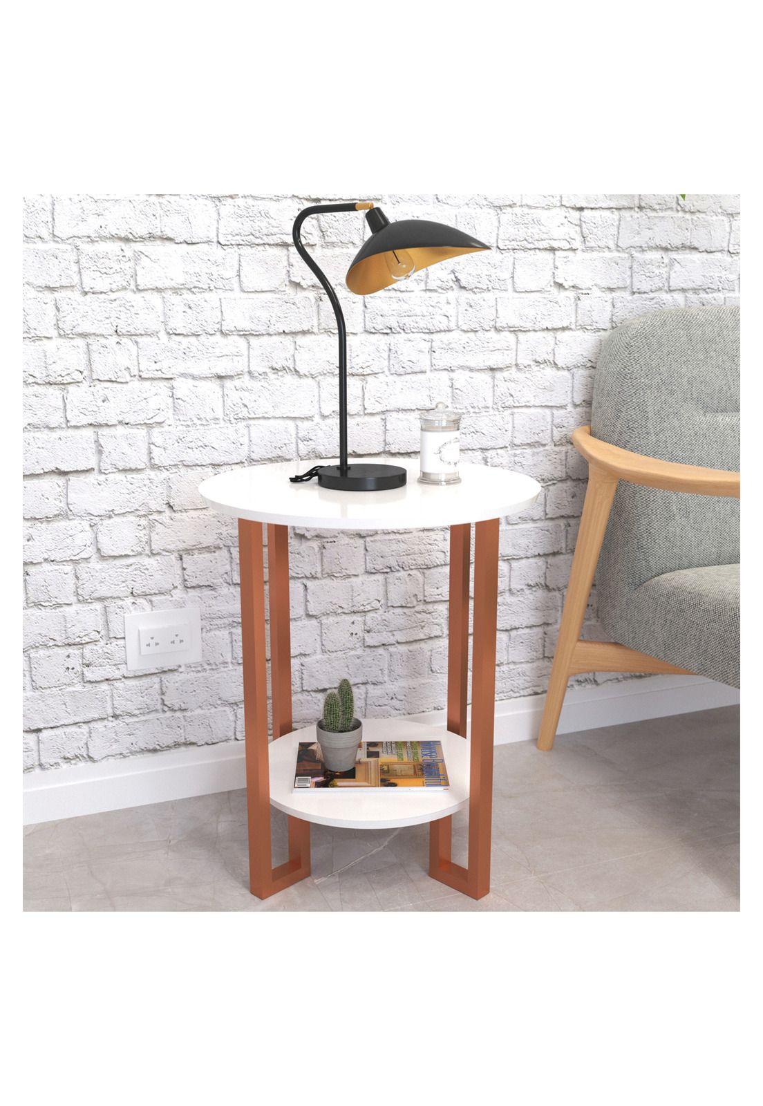 Mesa Lateral Auxiliar Felini Metal Blanca-2