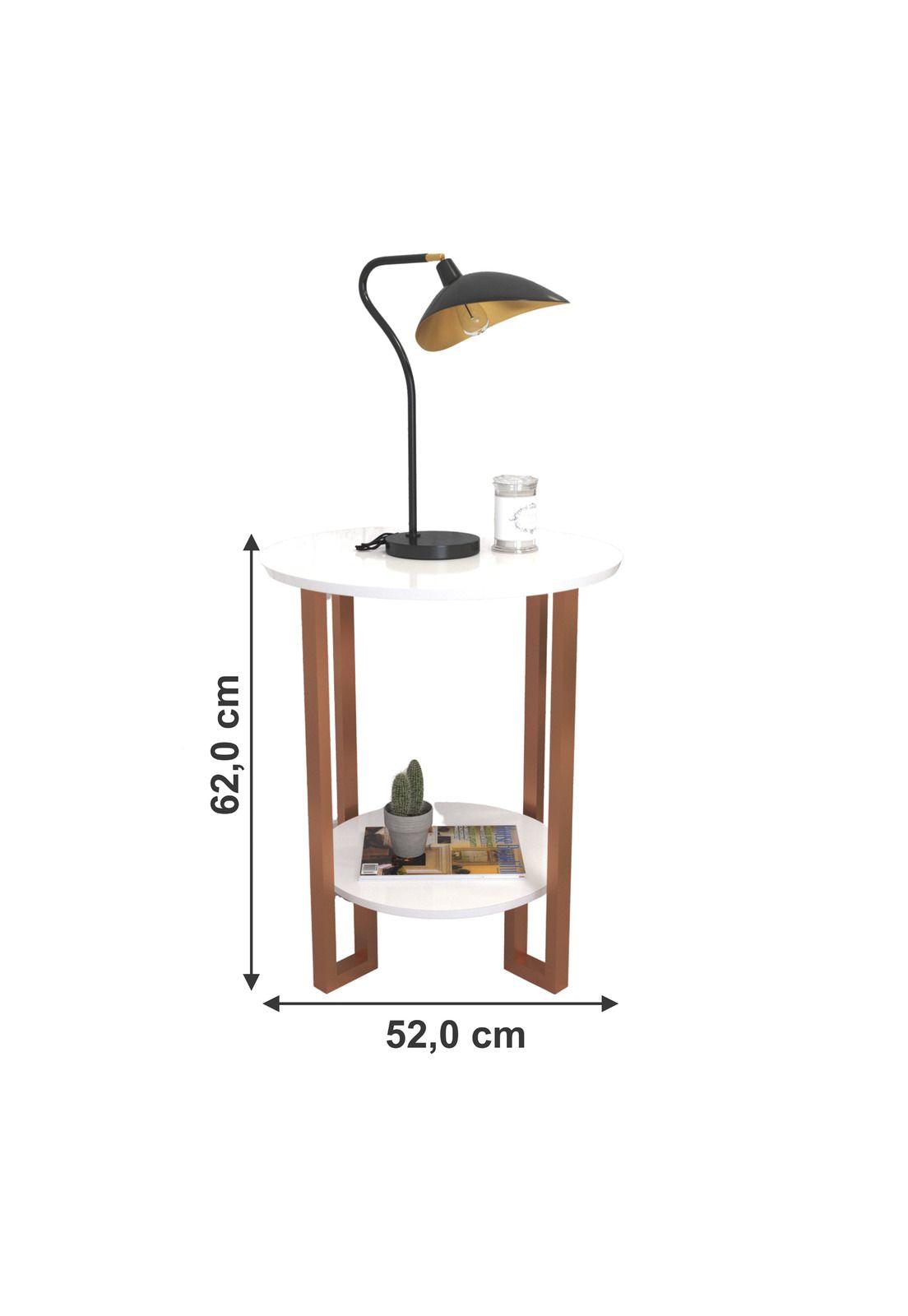 Mesa Lateral Auxiliar Felini Metal Blanca-3