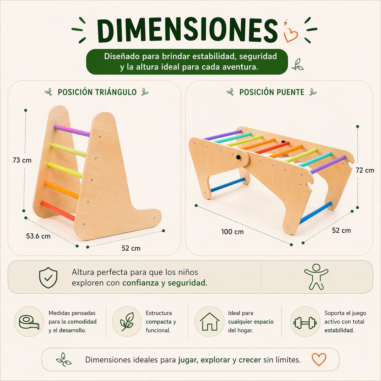 Juego Escalada Niños Rampa Madera Motricidad Fina Infantil Vkids - Rampa-4