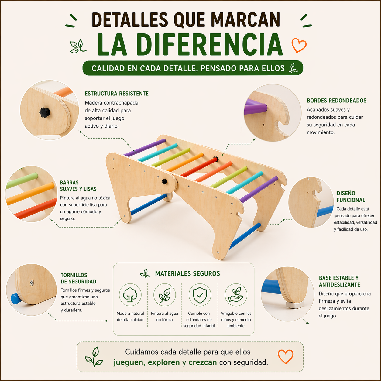 Juego Escalada Niños Rampa Madera Motricidad Fina Infantil Vkids - Rampa-6