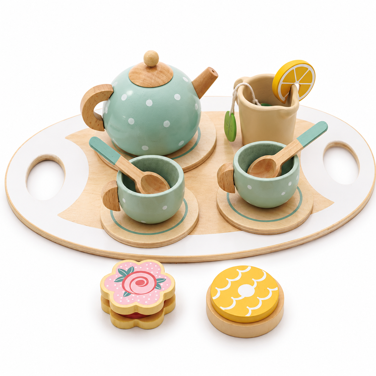 Juguete Madera Infantil Sensorial Set De Te Vajilla Niños-0