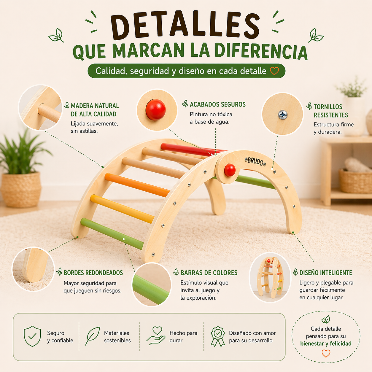 Juego Montessori Arco Madera Escalada Motricidad Fina Bebe-7