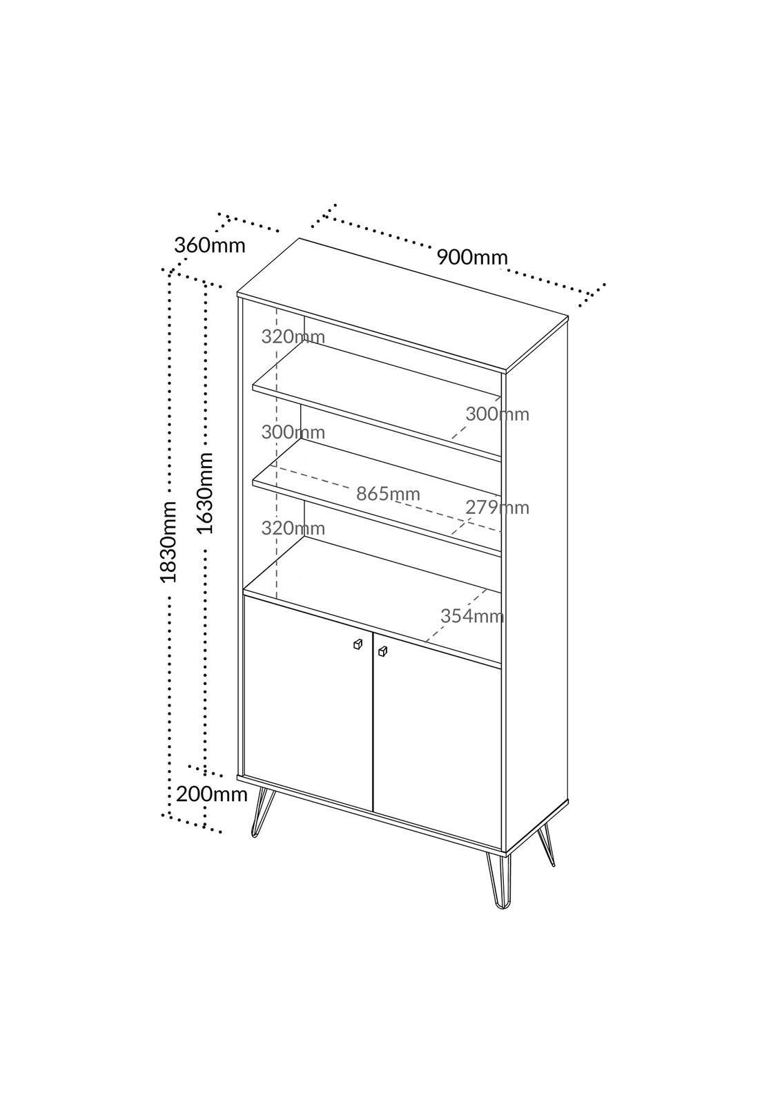 Estante Hit 2 Puertas Café con Negro-2