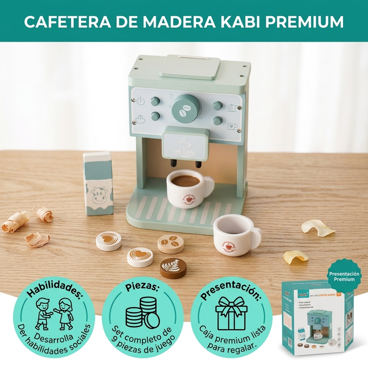 Juguete Infantil Madera Cafetera Cocina Juego Didactico Bebe-1
