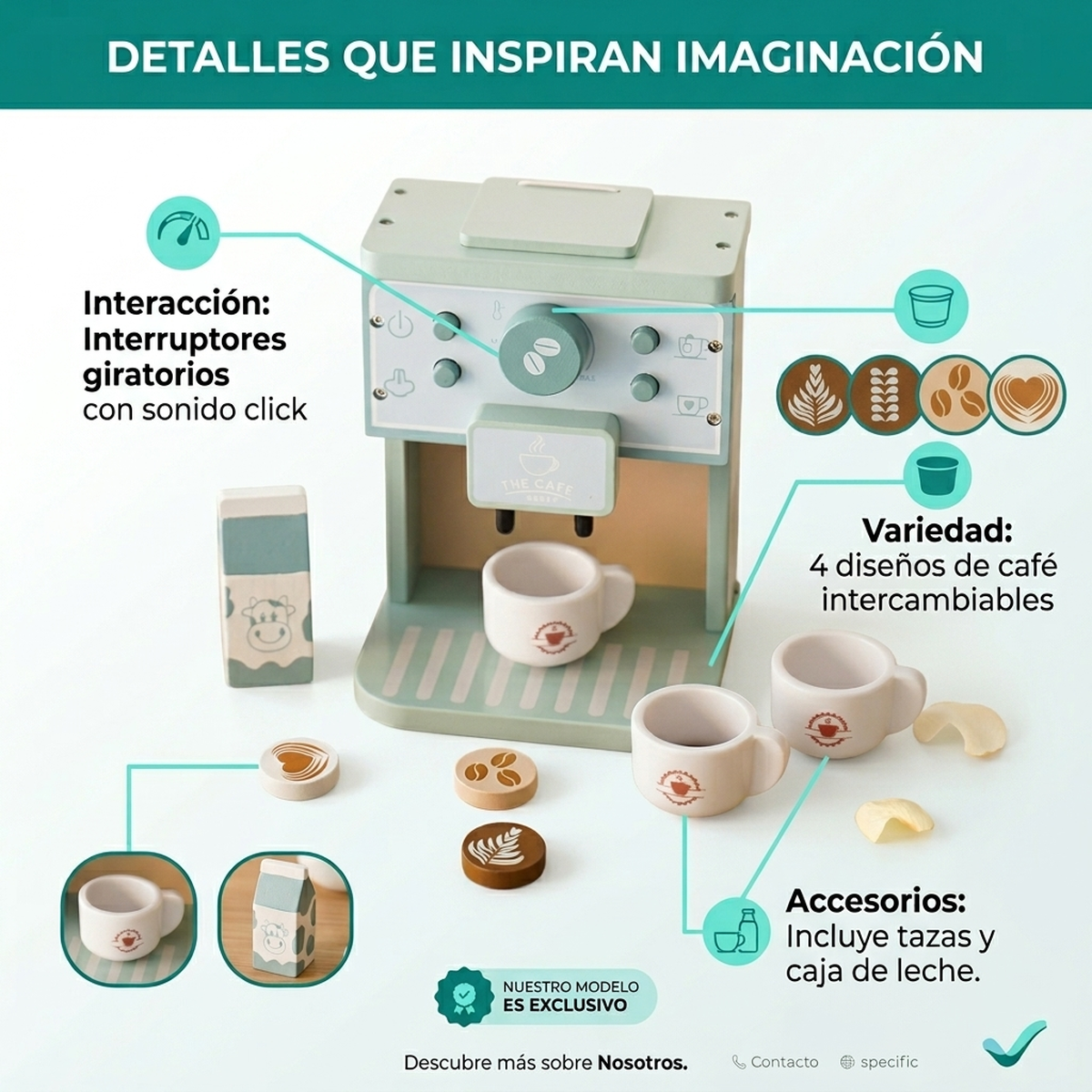 Juguete Infantil Madera Cafetera Cocina Juego Didactico Bebe-2
