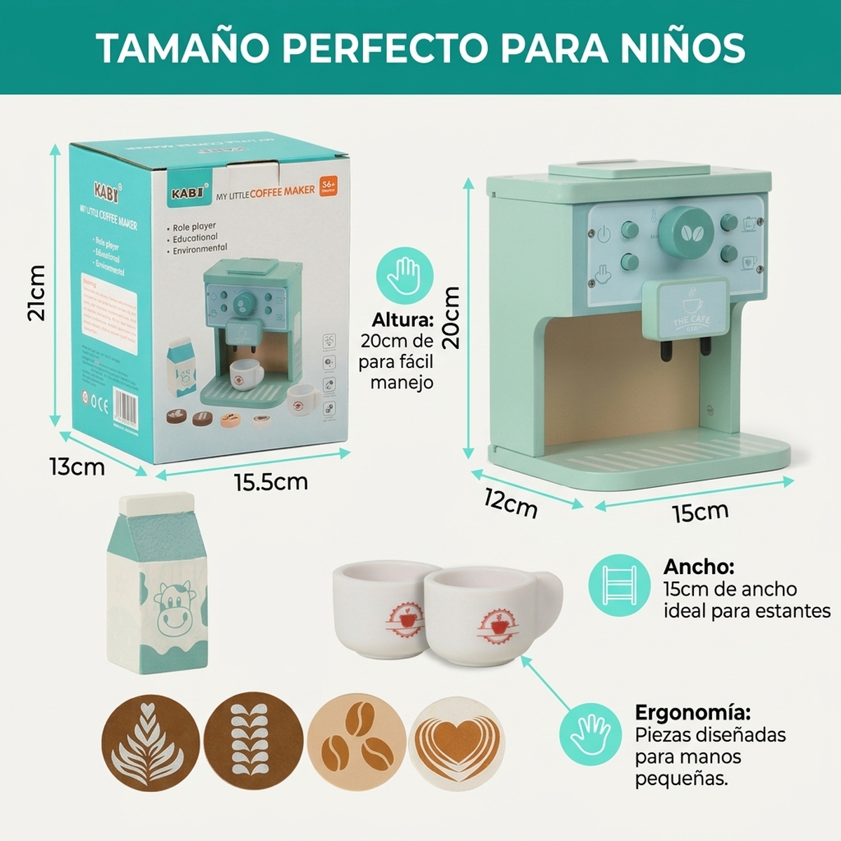 Juguete Infantil Madera Cafetera Cocina Juego Didactico Bebe-4