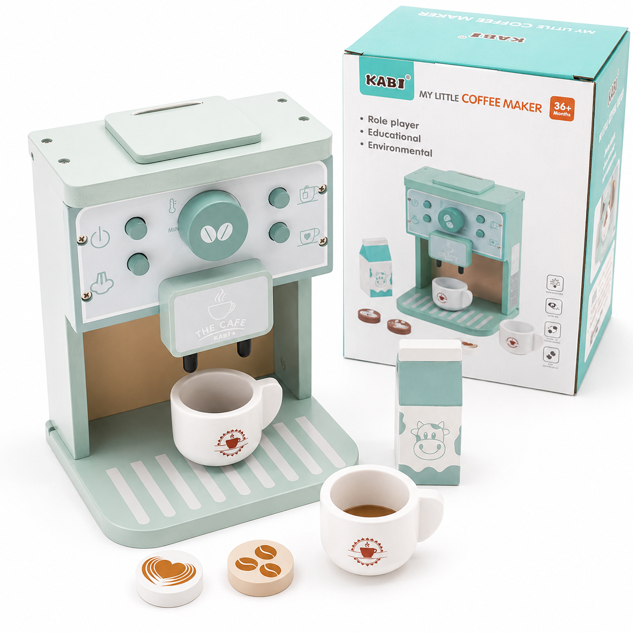Juguete Infantil Madera Cafetera Cocina Juego Didactico Bebe-8
