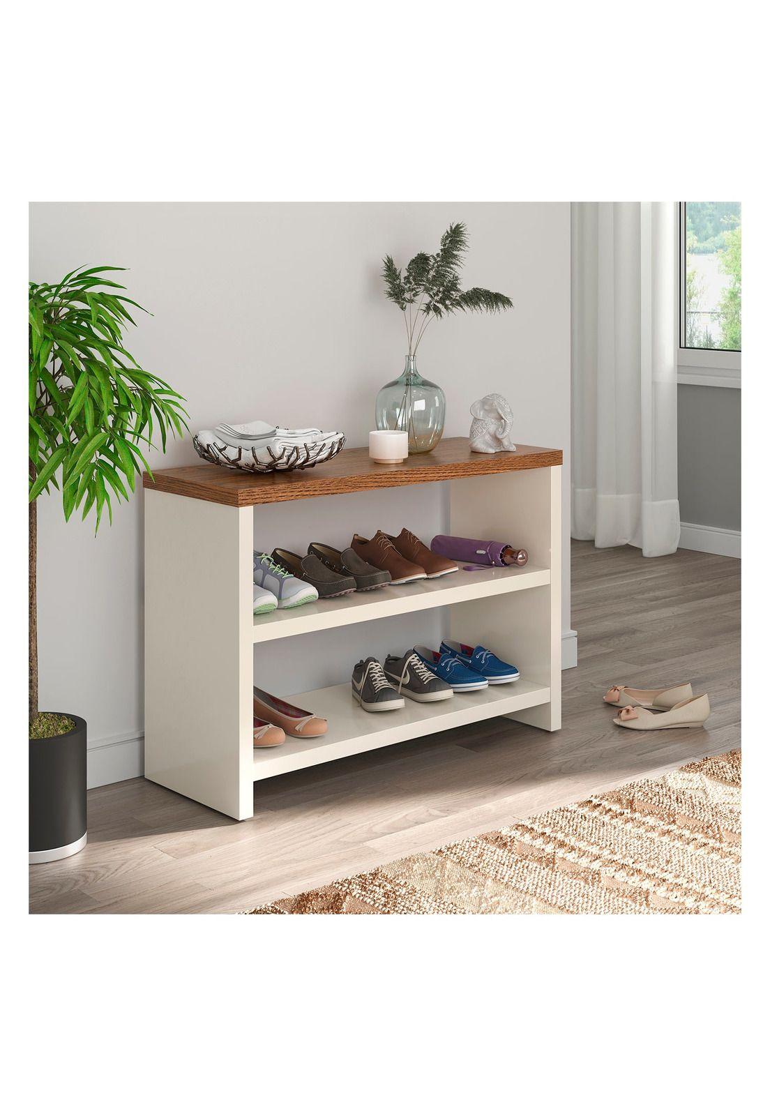 Zapatero 6 Pares Beige con Café-1