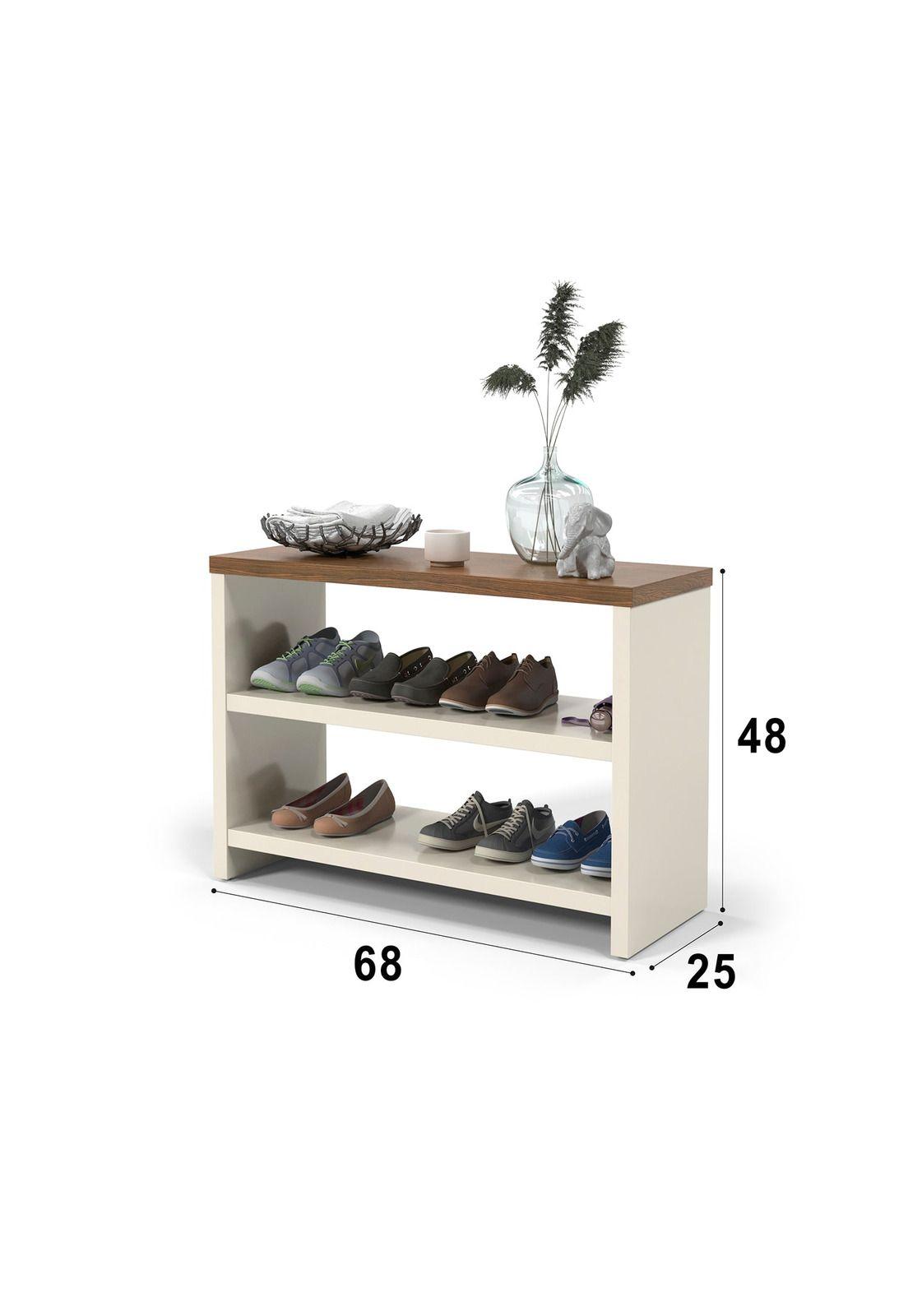 Zapatero 6 Pares Beige con Café-2