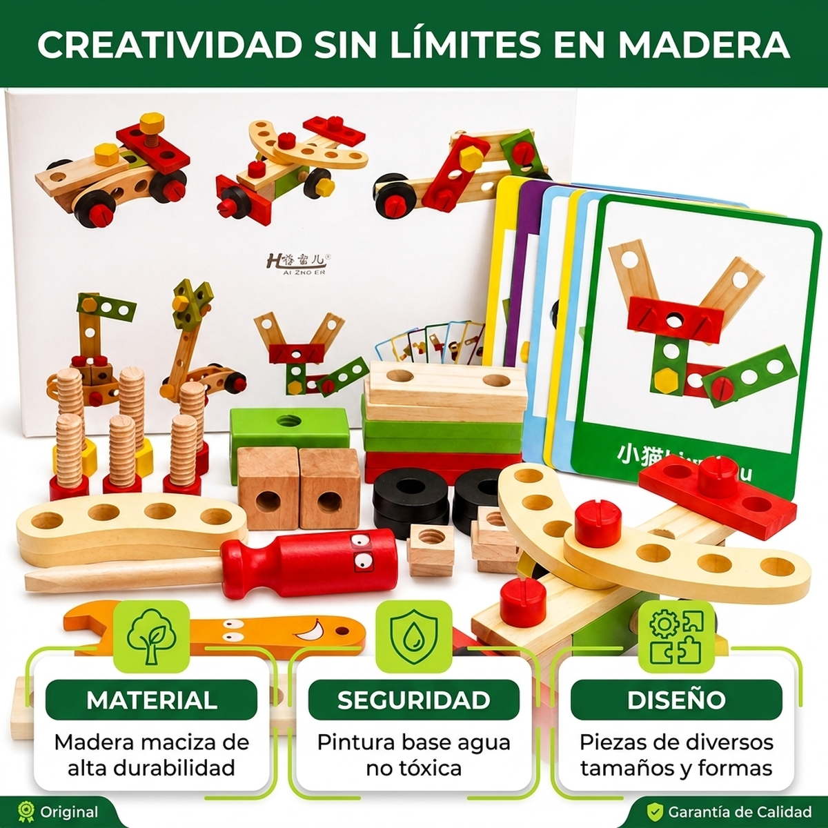 Juguete Madera Montessori Set De Herramientas Para Niños-2