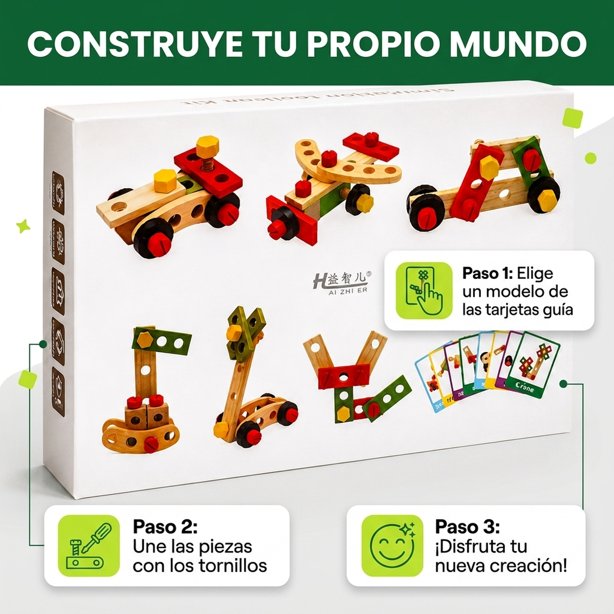 Juguete Madera Montessori Set De Herramientas Para Niños-6