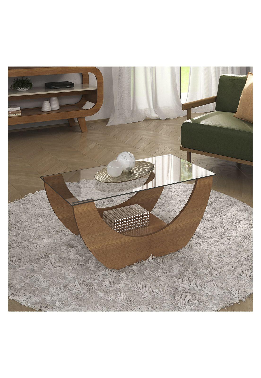 Mesa de Centro Vidrio Onda Cerezo-1