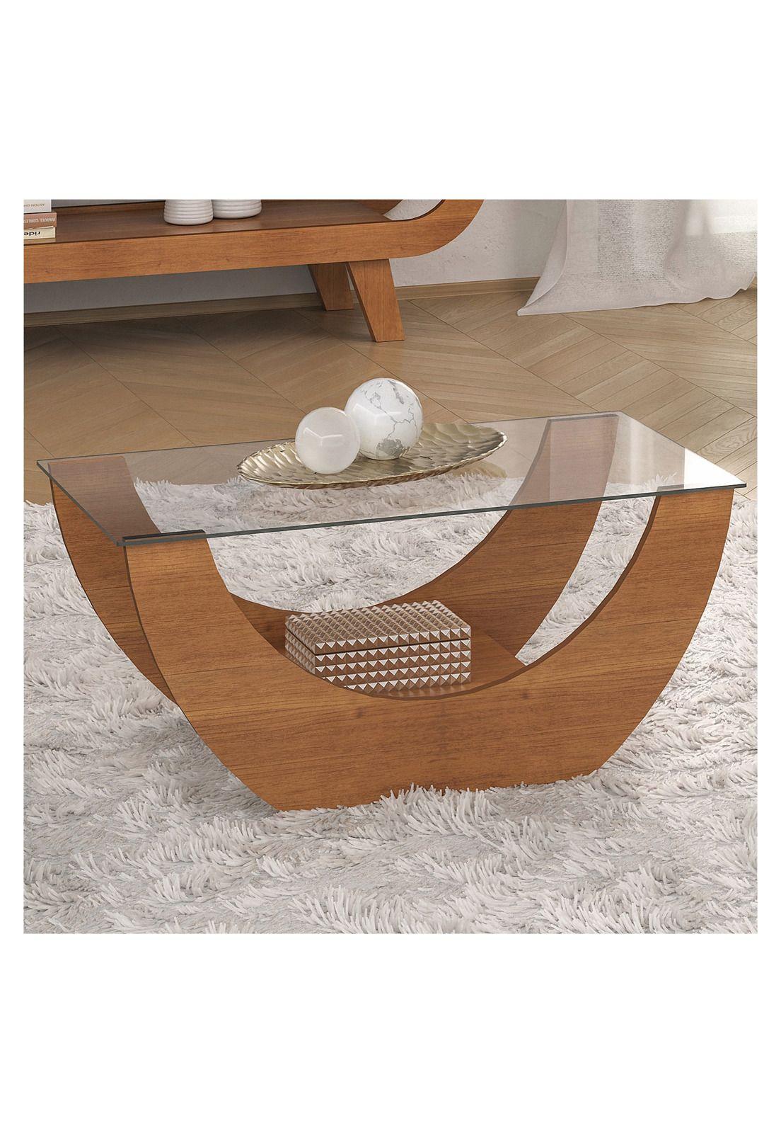 Mesa de Centro Vidrio Onda Cerezo-3