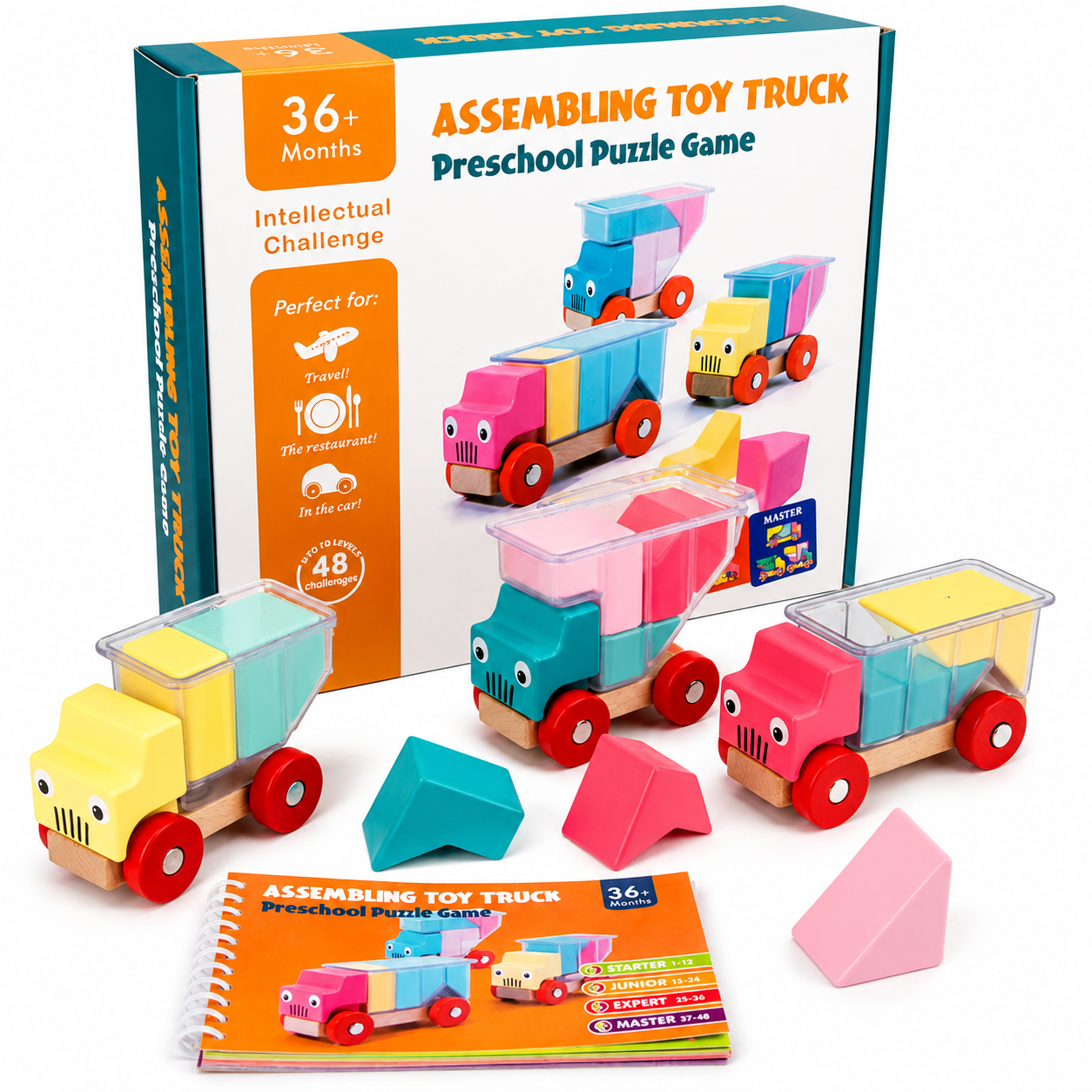 Juguete Niños Bloques Apilables Madera Set Puzzle Armable Vkids-1