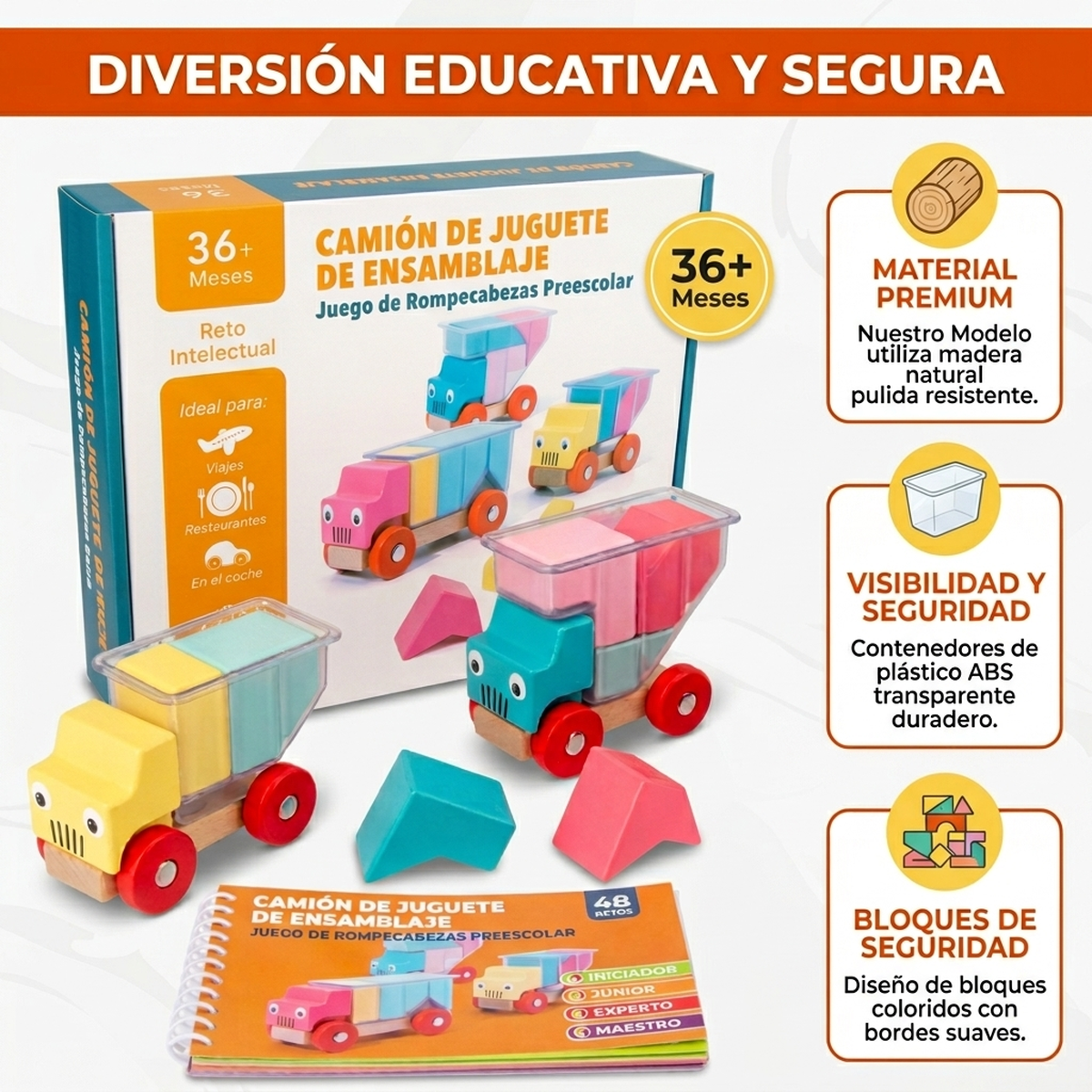 Juguete Niños Bloques Apilables Madera Set Puzzle Armable Vkids-2